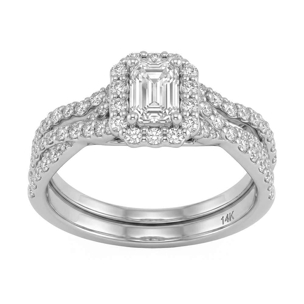 0.98ct 14K White Gold  Diamond Ring Size 6.5