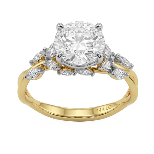 2.58ct 14K Yellow Gold  Diamond Ring Size 6.5