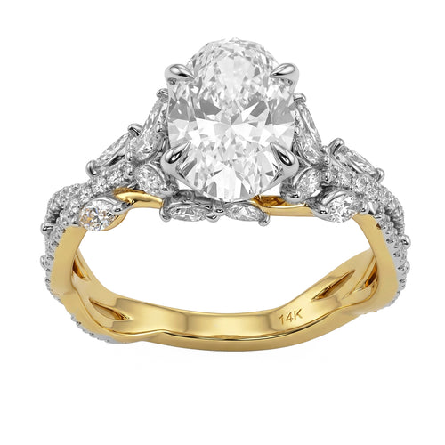 2.81ct 14K Yellow Gold  Diamond Ring Size 6.5