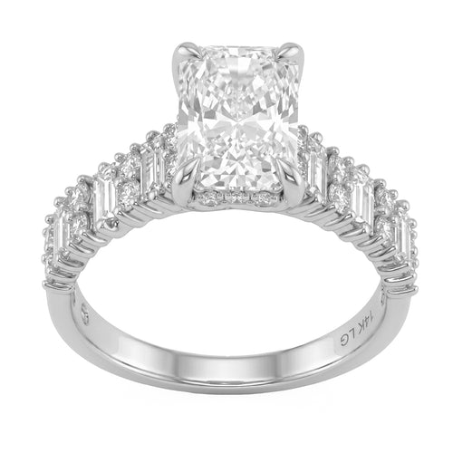 3ct 14K White Gold  Diamond Ring Size 6.5