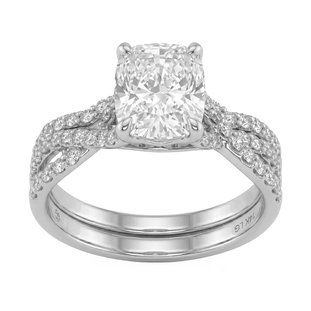 2.58ct 14K White Gold  Diamond Ring Size 6.5