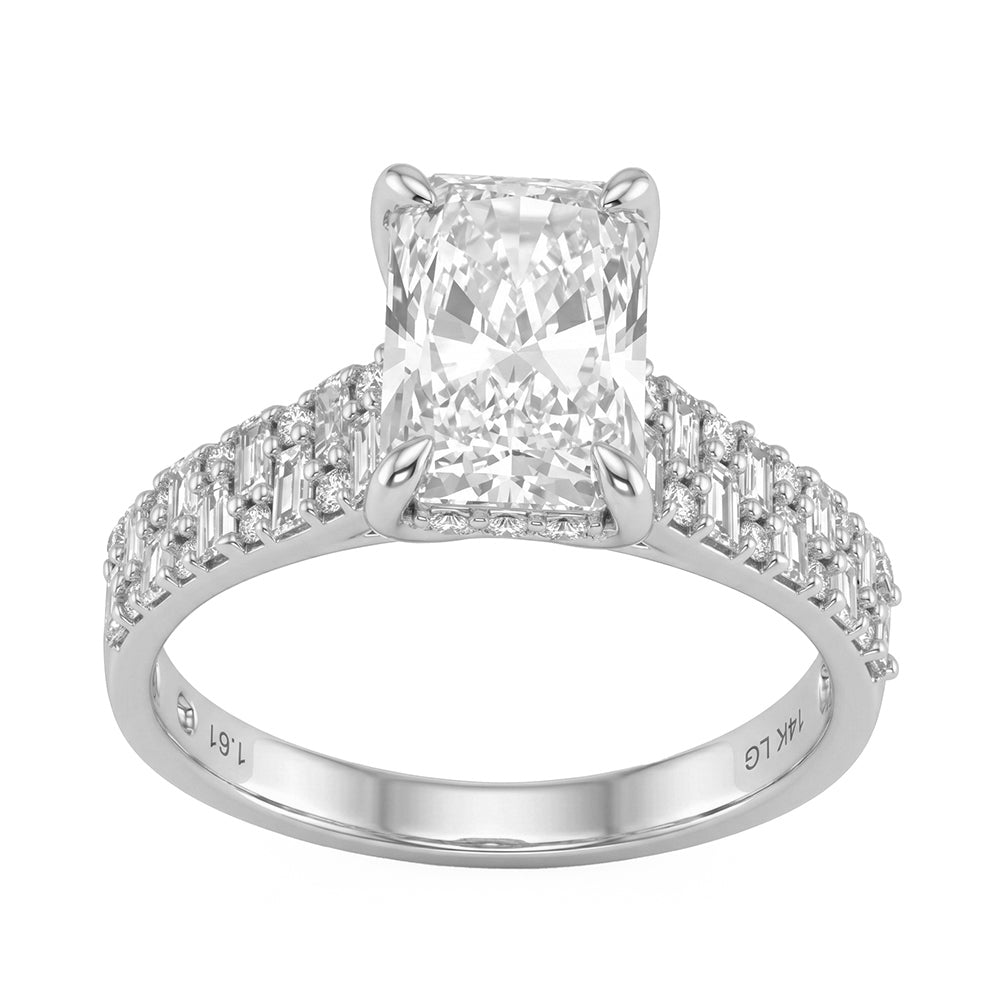 2.61ct 14K White Gold  Diamond Ring Size 6.5