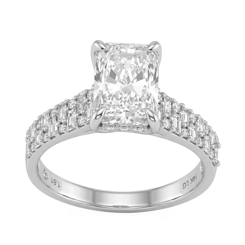 2.61ct 14K White Gold  Diamond Ring Size 6.5
