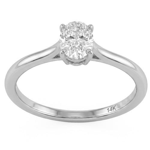 0.51ct 14K White Gold  Diamond Ring Size 6.5