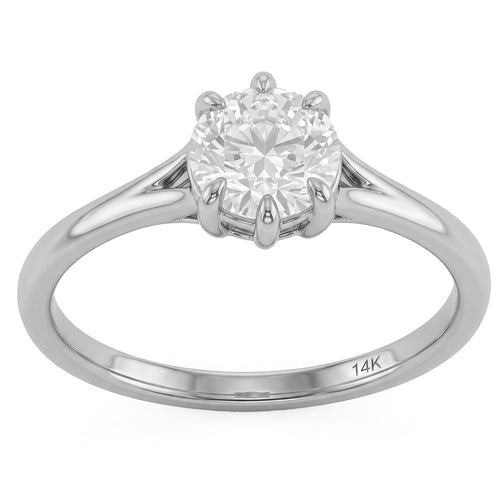 1ct 14K White Gold  Diamond Ring Size 6.5