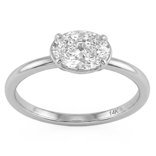 1.02ct 14K White Gold  Diamond Ring Size 6.5