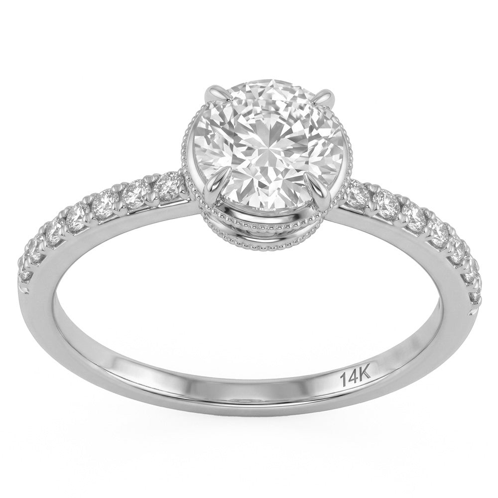 1.42ct 14K White Gold  Diamond Ring Size 6.5