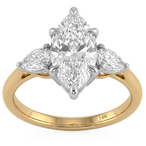 2.54ct 14K Yellow Gold  Diamond Ring Size 6.5