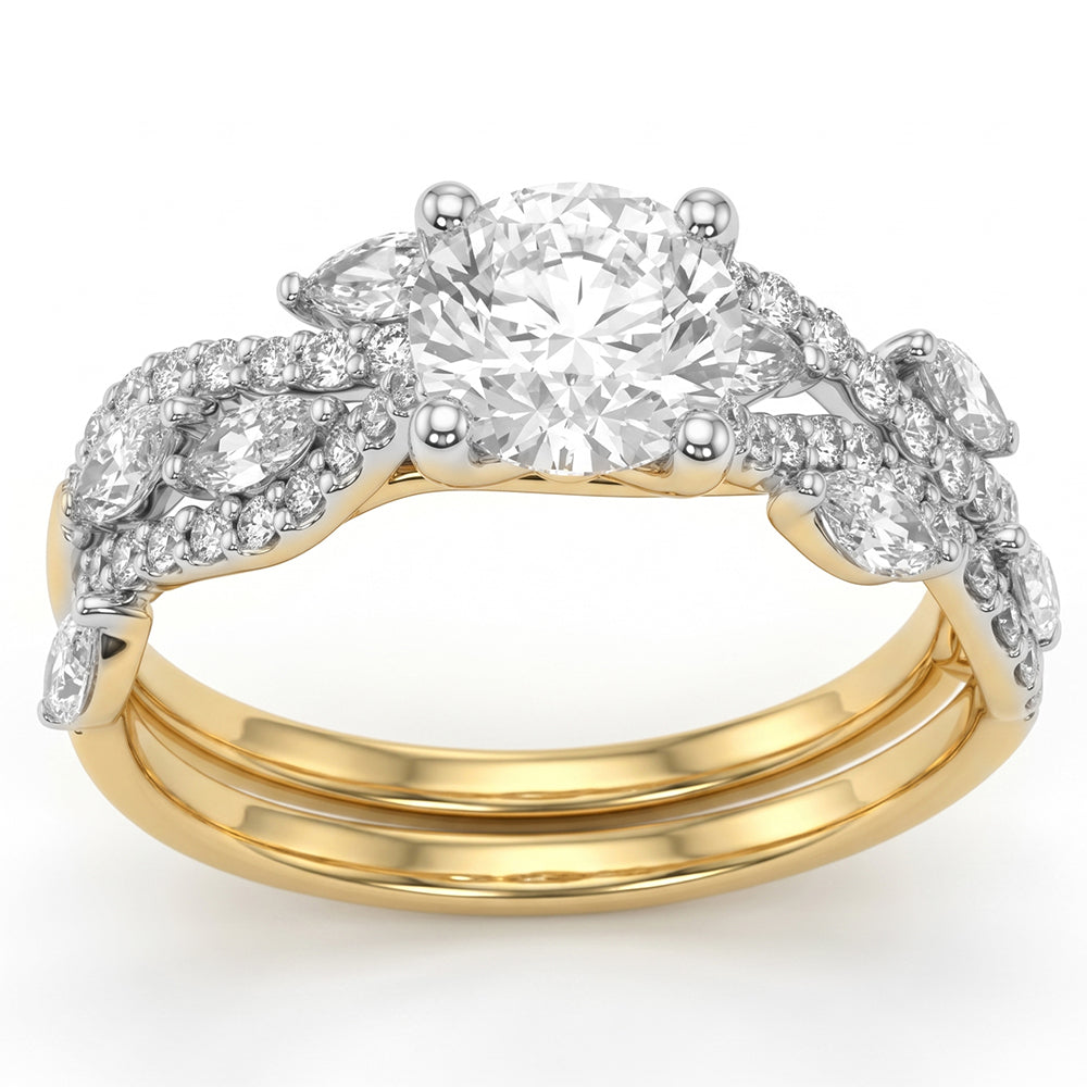 1.85ct 14K Yellow Gold  Diamond Ring Size 6.5