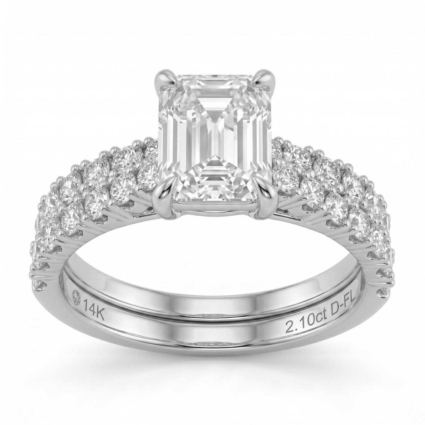 2.97ct 14K White Gold  Diamond Ring Size 6.5