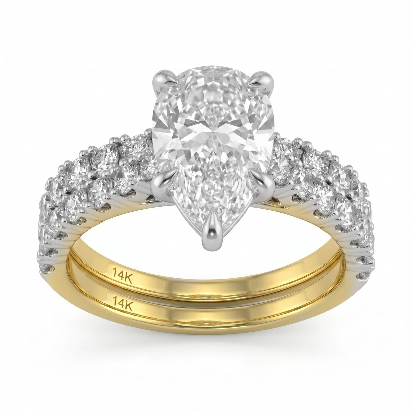 3.03ct 14K Yellow Gold  Diamond Ring Size 6.5