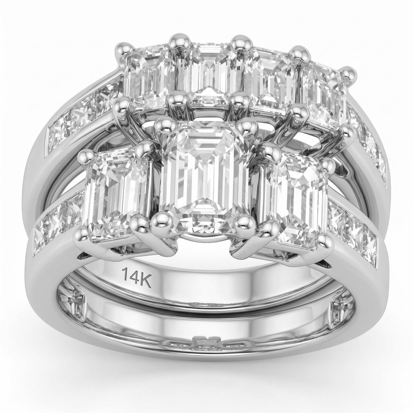 3.81ct 14K White Gold  Diamond Ring Size 6.5