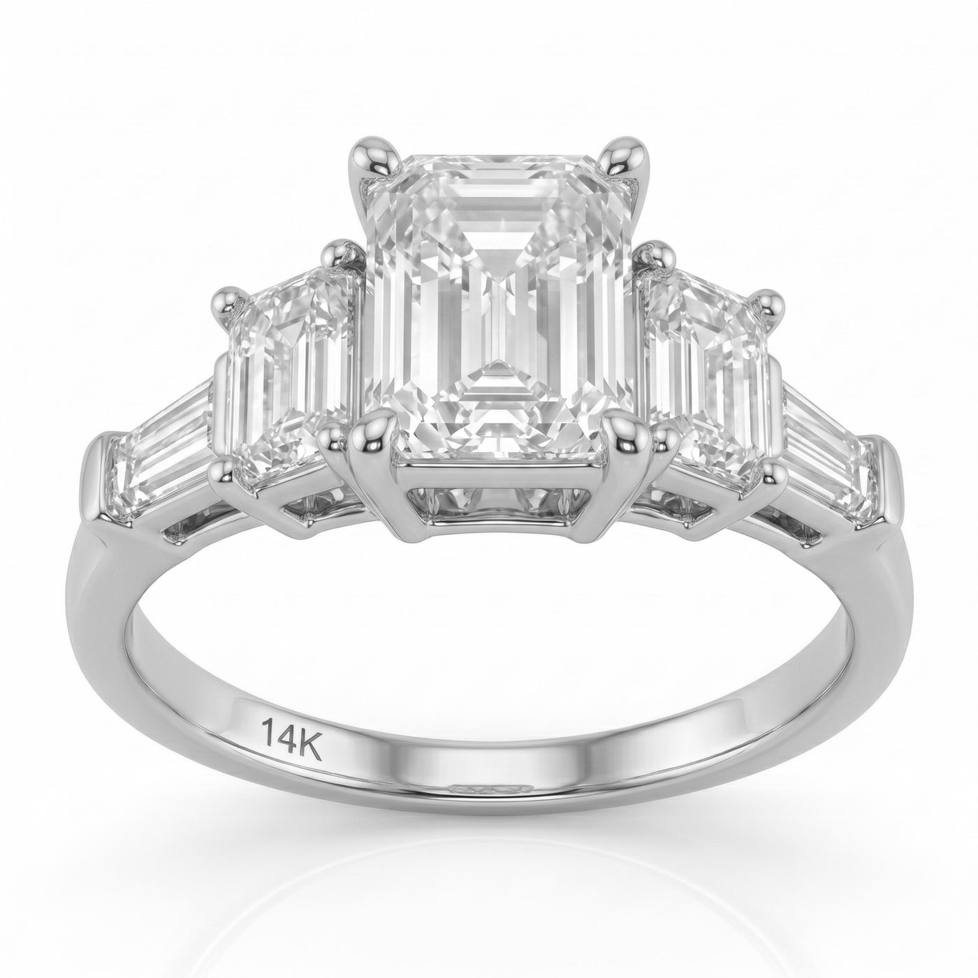 1.68ct 14K White Gold  Diamond Ring Size 6.5