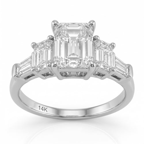 1.68ct 14K White Gold  Diamond Ring Size 6.5