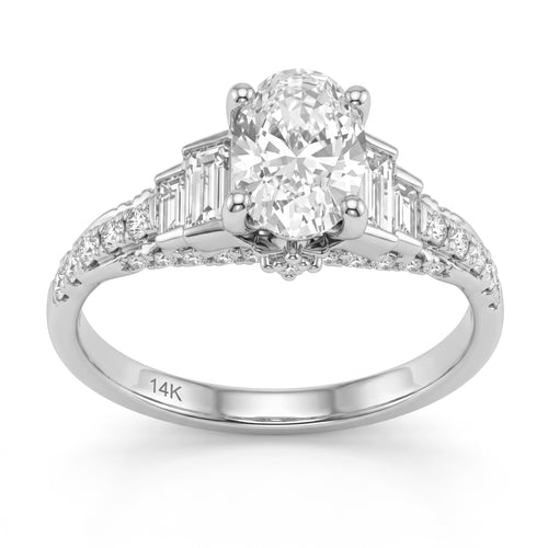 1.68ct 14K White Gold  Diamond Ring Size 6.5