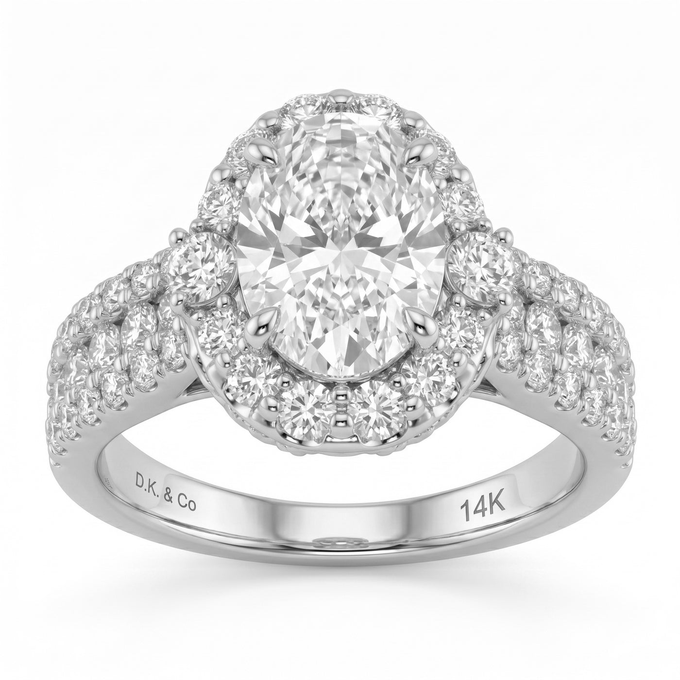 3.31ct 14K White Gold  Diamond Ring Size 6.5