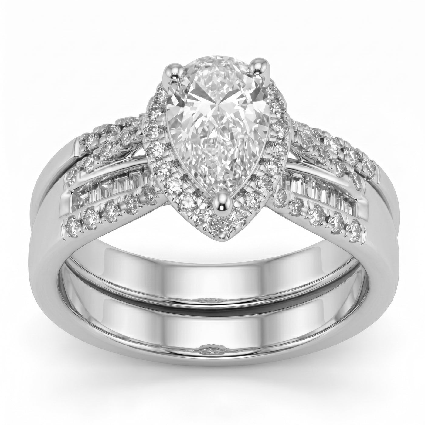 1.44ct 14K White Gold  Diamond Ring Size 6.5