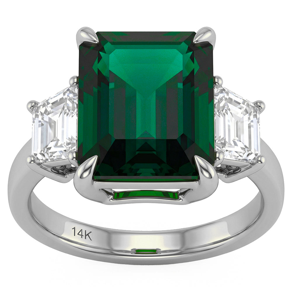 6.54ct 14K White Gold  Diamond Ring Size 6.5