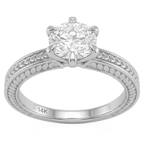 1.52ct 14K White Gold  Diamond Ring Size 6.5