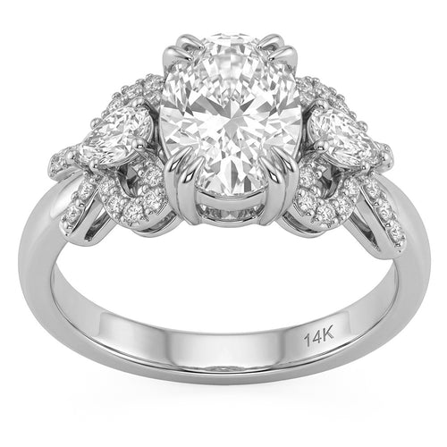 2.15ct 14K White Gold  Diamond Ring Size 6.5