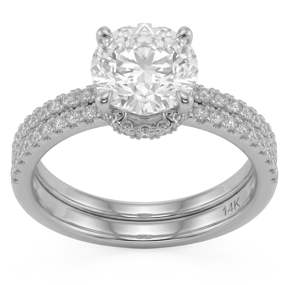 2.29ct 14K White Gold  Diamond Ring Size 6.5