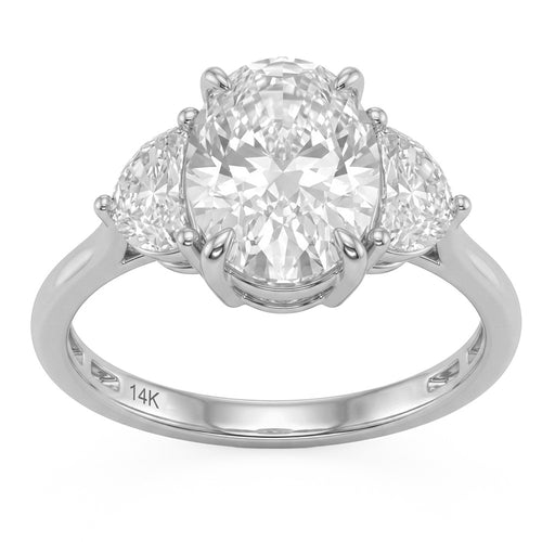 3.29ct 14K White Gold  Diamond Ring Size 6.5
