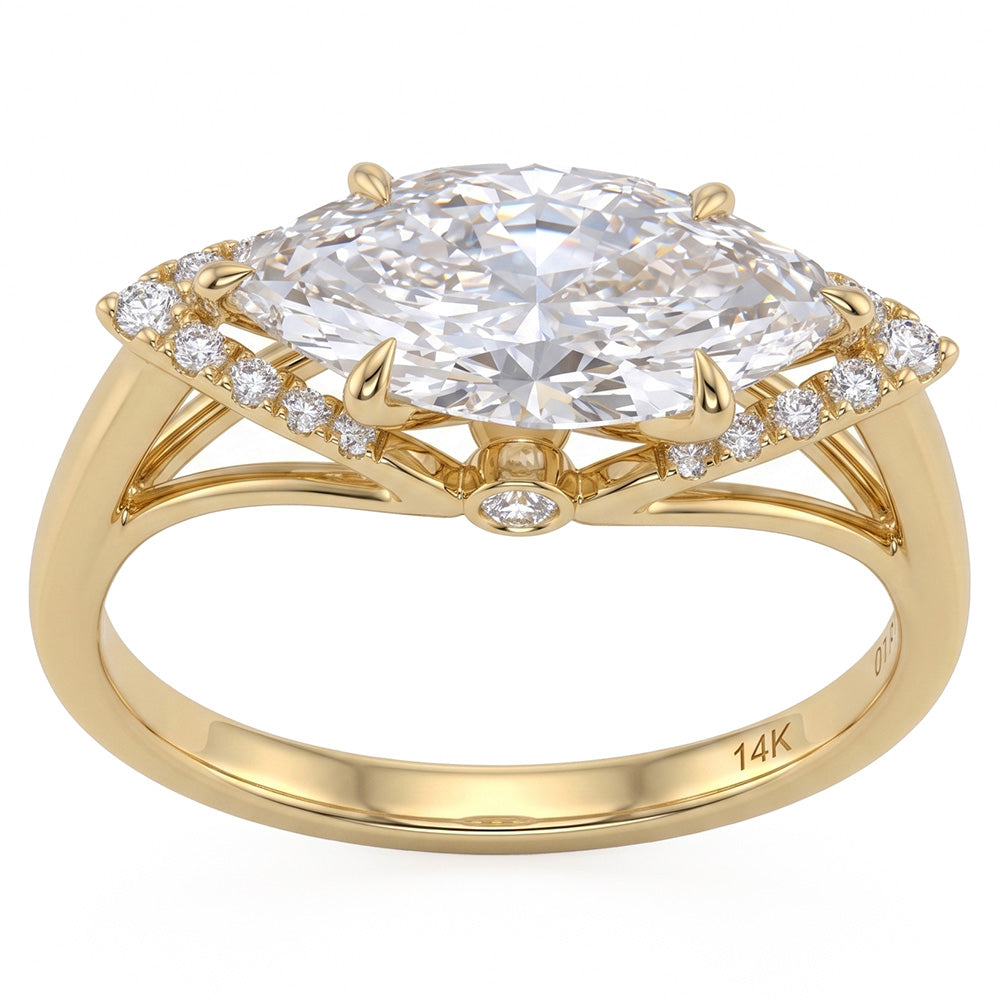 2.19ct 14K Yellow Gold  Diamond Ring Size 6.5