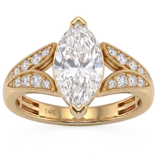 2.32ct 14K Yellow Gold  Diamond Ring Size 6.5