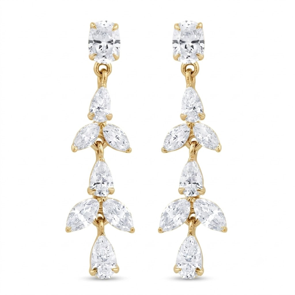 2.00ct 14K Yellow Gold  Diamond Earrings