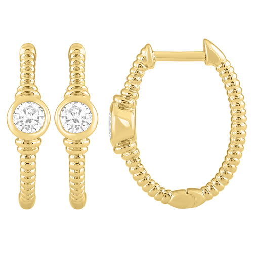 0.5ct 14K Yellow Gold  Diamond Earrings