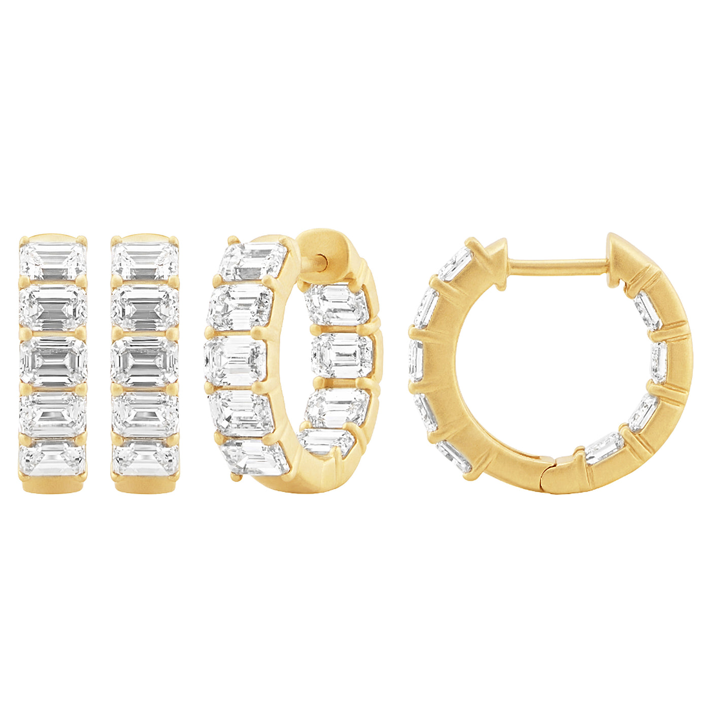 4.37ct 14K Yellow Gold  Diamond Earrings