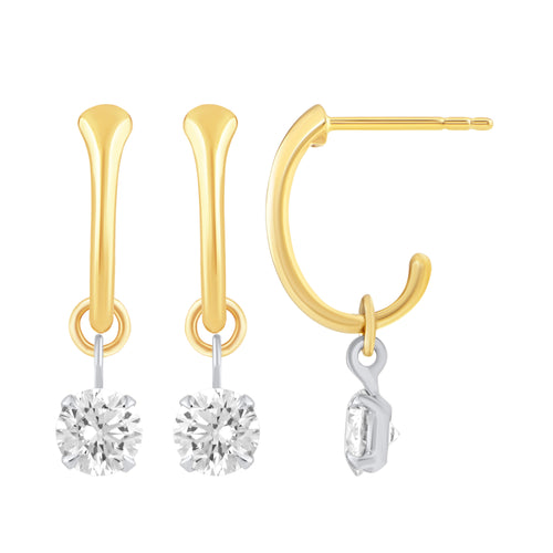 1.01ct 14K Yellow Gold  Diamond Earrings