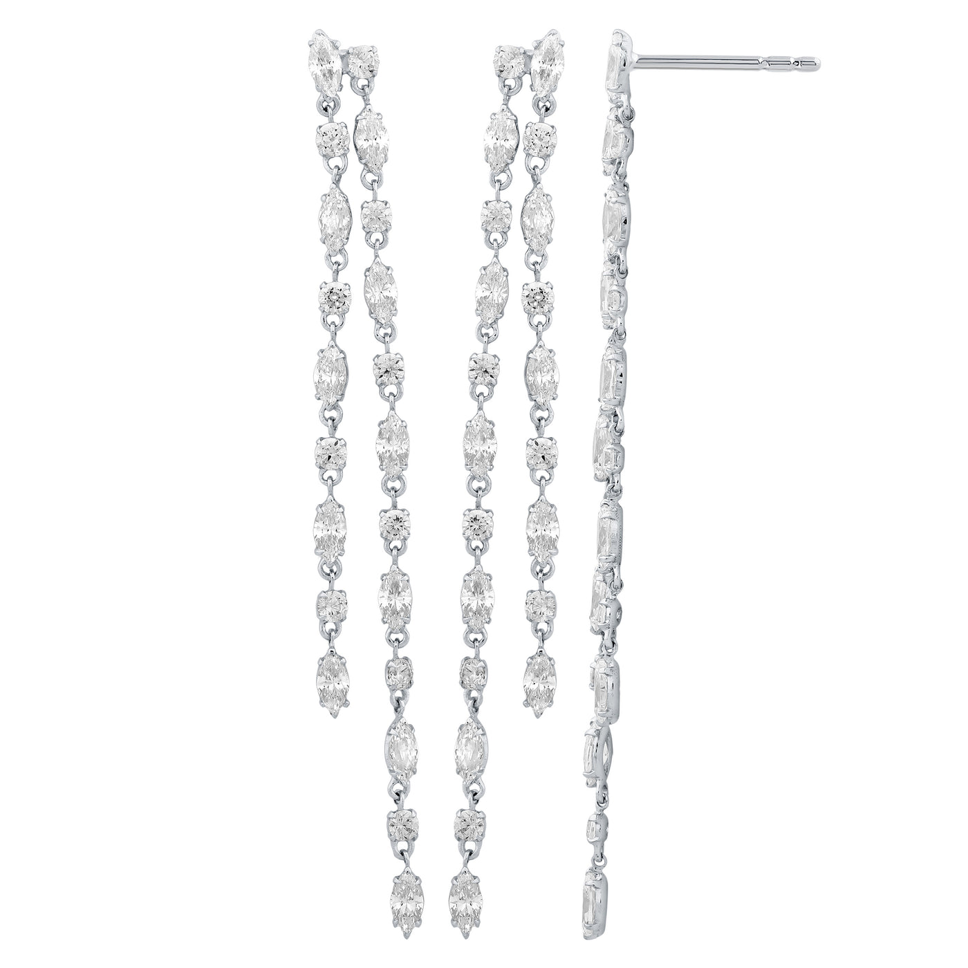 2.47ct 14K White Gold  Diamond Earrings